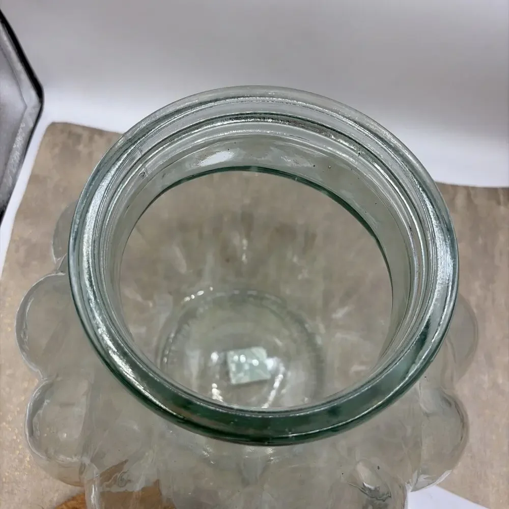 Pier 1 Green Glass Pumpkin Shaped Pasta Jar w/ Lid 11